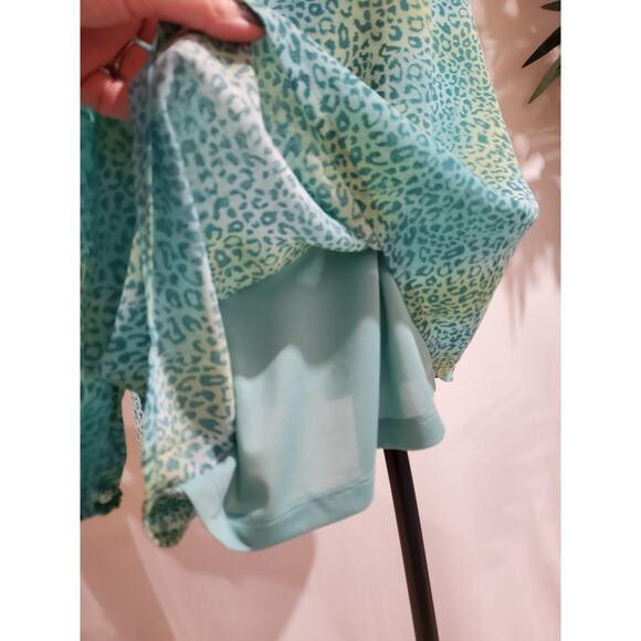 Belle Kim Gravel QVC Womens Leopard Animal Print V-Neck Blouse Top Size 3X Sheer - Picture 7 of 13